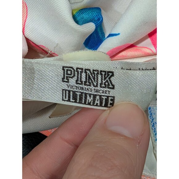 Victoria's Secret Pink Sports Bra Womens Sz Large Ultimate Unlined Floral - Picture 7 of 13